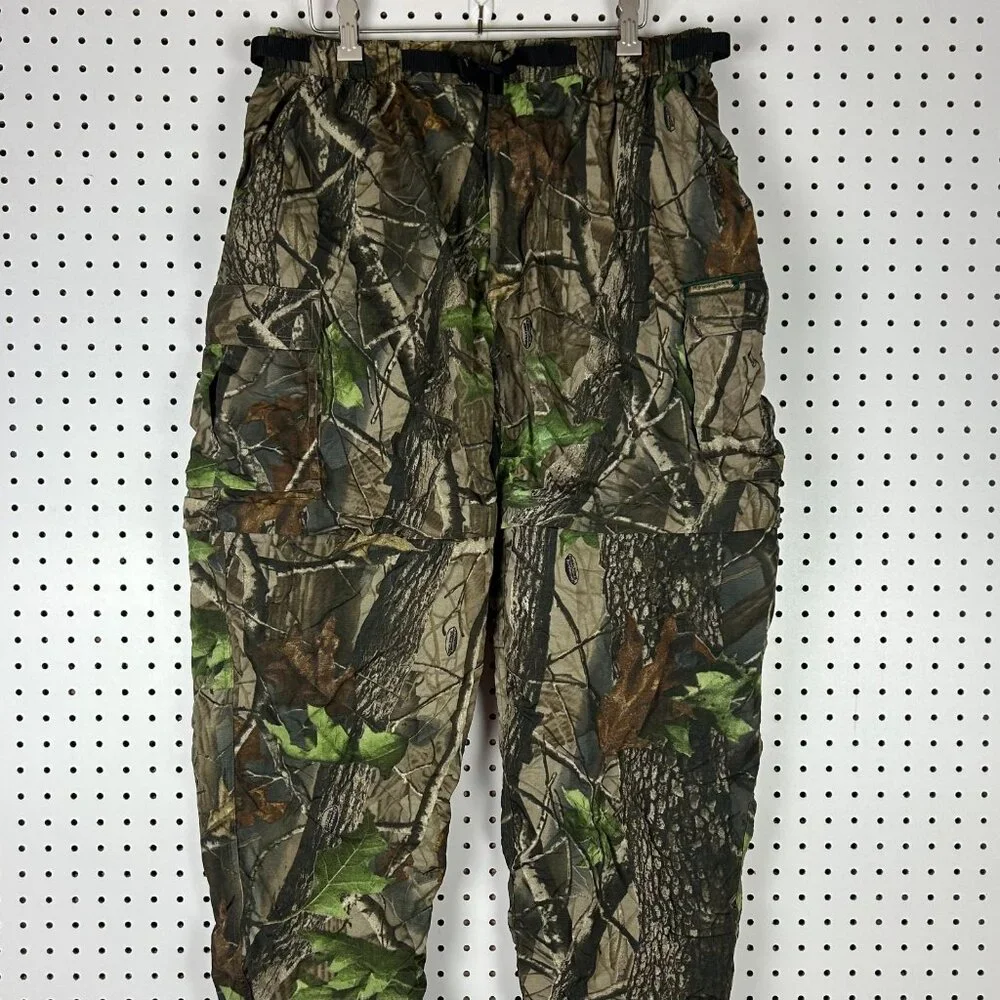 Remington Realtree Baggy Cargo Pants Large Y2K‎ Camo Zip Off Shorts w/ Belt Hunt